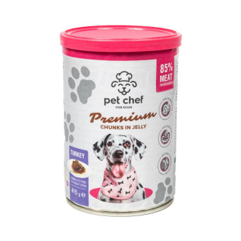 Pet Chef Кусочки в желе с индейкой для взрослых собак 415 г