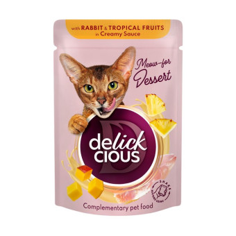 Delickcious хлопья с кроликом и тропическими фруктами в сливочном соусе 80 г