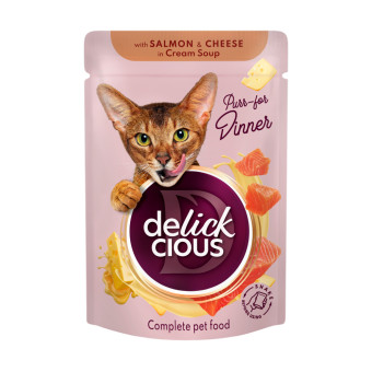 Delickcious Полоски с лососем и сыром в крем-супе 85 г
