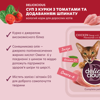 Delickcious Суп из курицы с томатами и шпинатом 80 г