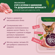 Delickcious суп из курицы с ветчиной и добавлением шпината 80 г
