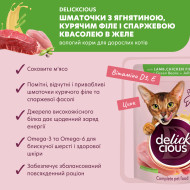 Delickcious кусочки ягненка, куриного филе и спаржевой фасоли в желе 85 г