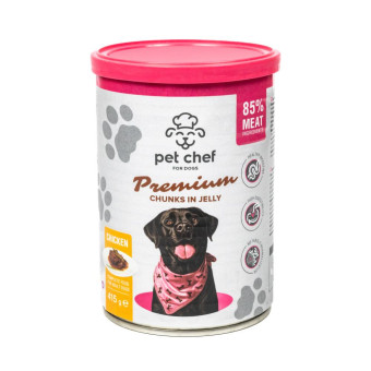 Pet Chef Кусочки в желе с курицей для взрослых собак 415 г