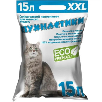 Силикагелевый наполнитель для туалета Пухнастики 15 л