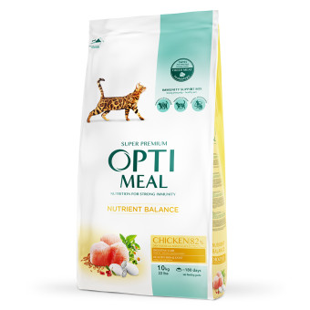 Optimeal Adult Cat Chicken - сухой корм с курицей для взрослых кошек на вес)  100 г