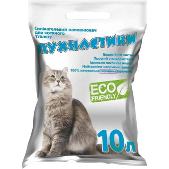 Силикагелевый наполнитель для туалета Пухнастики 10 л