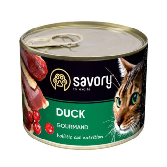 Savory Cat Adult Duck - влажный корм с уткой для кошек 400 г