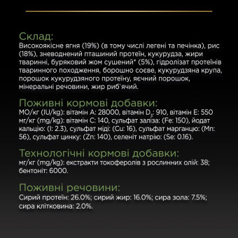 Pro Plan Adult Medium Sensitive для средних пород с чувствительным пищеварением ягненок (на вес)1 кг