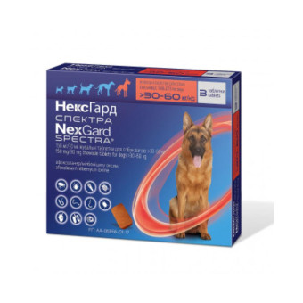 NexGard Spectra Таблетка против блох и клещей для собак весом 30-60 кг 1 шт