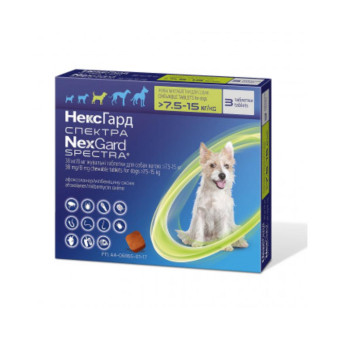 NexGard Spectra Таблетка против блох и клещей для собак весом 7.5-15 кг 1 шт
