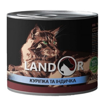 Landor Cat Adult Partridge & Turkey Влажный корм с мясом куропатки и индейки 200 г