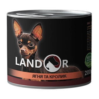 Landor Dog Small Breed Влажный корм с мясом ягненка и кролика для взрослых собак малых пород 200 г