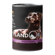 Landor Dog Adult All Breed Lamb & Turkey Вологий корм із м'ясом ягняти та індички для собак 400 г