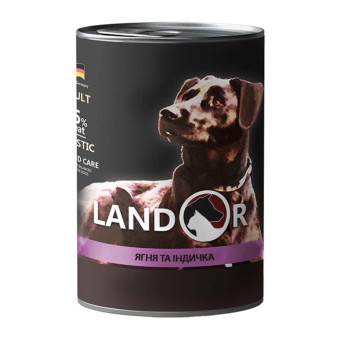 Landor Dog Adult All Breed Lamb & Turkey Влажный корм с мясом ягненка и индейки для собак 400 г