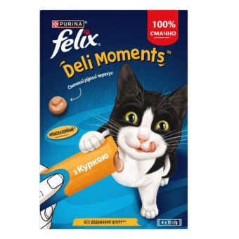 Felix Deli Moments Chicken - лакомства Феликс с курицей для взрослых кошек 4х10 г