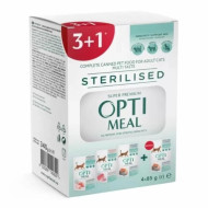 OPTIMEAL  НАБІР 3+1 STERILISED для стерилізованих котів Multi Taste 340 г