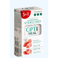 OPTIMEAL  НАБІР 3+1 STERILISED для стерилізованих котів з індичкою та курячим філе у соусі 340 г