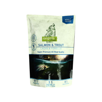 Isegrim Pouch Roots Salmon & Trout Лосось и форель с топинамбуром, сафлоровым маслом 410 г