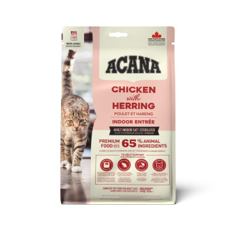 Acana Indoor Entr?e - сухой корм с мясом цыплят для домашних кошек с курицей 340 г