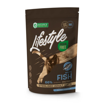 Nature's Protection Lifestyle Grain Free Ctat Sterilised White Fish для стерилизованных кошек 400 г
