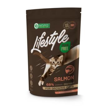 Nature's Protection Lifestyle Grain Free Kitten Salmon - сухой корм с лососем для котят 400 г
