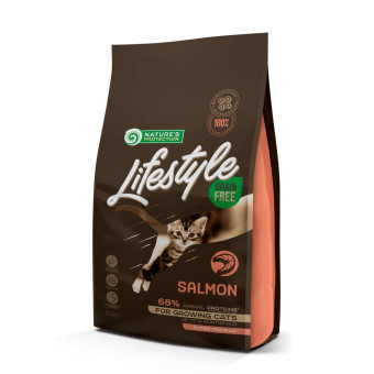 Nature's Protection Lifestyle Grain Free Kitten Salmon - сухой корм с лососем для котят 1.5 кг
