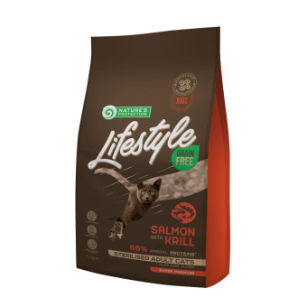 Nature's Protection Lifestyle GrainFree Cat Sterilised Salmon With Krill - для стерилизованых 1.5 кг