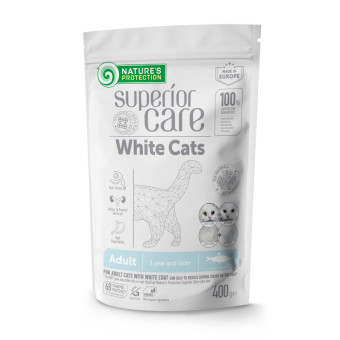 Nature's Protection Superior Care White Cats Grain Free Herring для взрослых белых котов 400 г