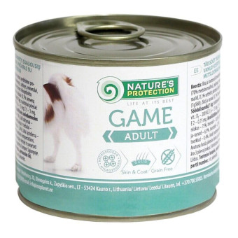 Nature's Protection Adult Game Влажный корм для взрослых собак всех пород с дичью 200 г