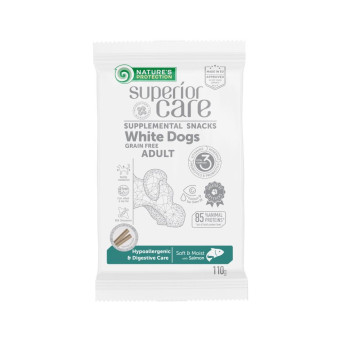 Nature's Protection Superior Care White Dogs Hypoallergenic & Digestive Care ласощі з лососем 110 г