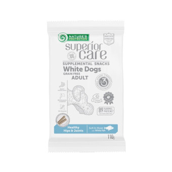 Nature's Protection Superior White Dogs Healthy hips & joints лакомство с белой рыбой для собак 110г