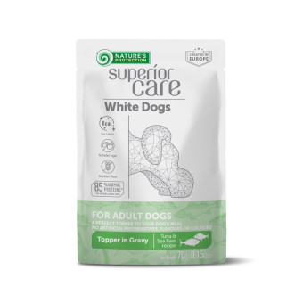 Nature's Protection Superior Care влажный корм для взрослых собак с белой шерстью, тунец окунь 70 г