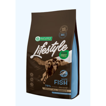 Nature's Protection Lifestyle Сухой беззерновой корм для взрослых собак с белой рыбой 1.5 кг
