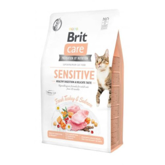 Brit Care Cat GF Sensitive HDigestion & Delicate корм для кошек с чувствительным пищеварением 2 кг