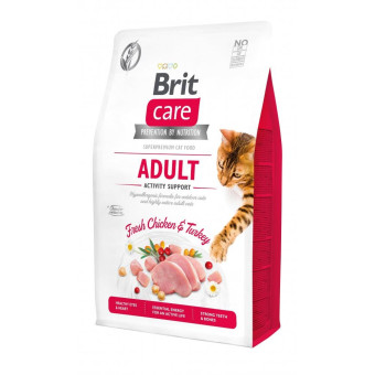 Brit Care Cat GF GF Adult Activity Support корм для кошек, живущих на улице, индейка и курица 2 кг