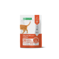 Nature’s Protection Adult cats Sterilised Salmon with Herbs Вологий корм для стерилізованих котів з лососем і травами, 100 г